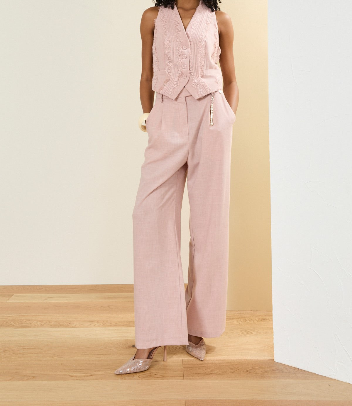Pantalón Traje Rosa