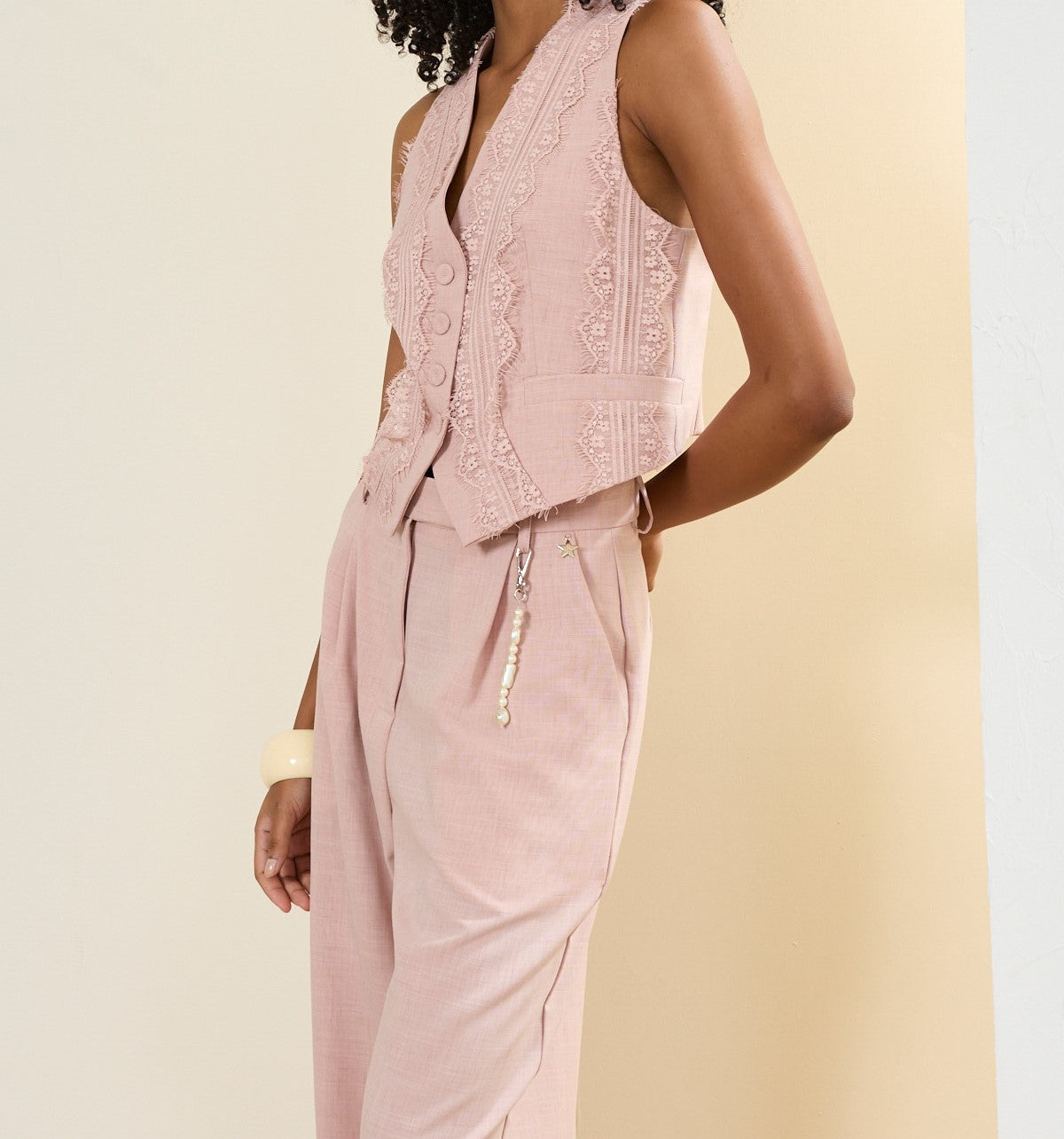 Pantalón Traje Rosa