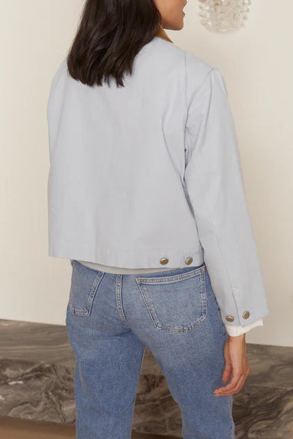 Chaqueta Azul Cielo Cuello Pana
