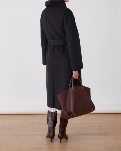 Abrigo Lana Gris Oscuro