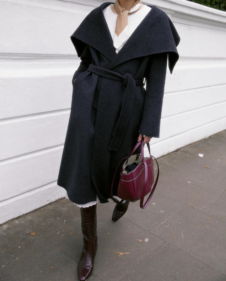 Abrigo Lana Gris Oscuro