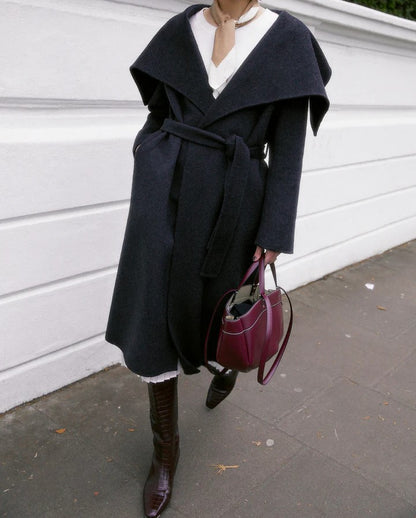 Abrigo Lana Gris Oscuro