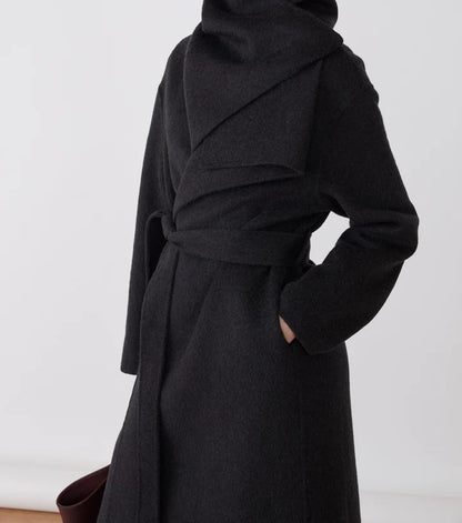 Abrigo Lana Gris Oscuro