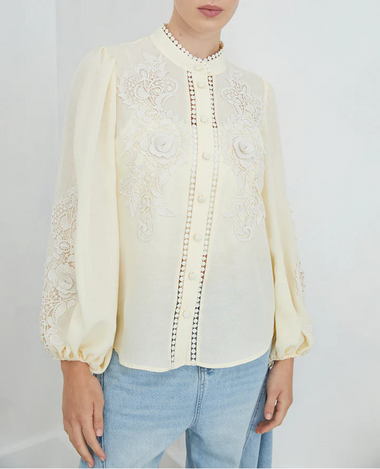 Blusa Encaje Amarilla
