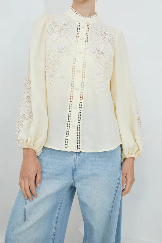 Blusa Encaje Amarilla