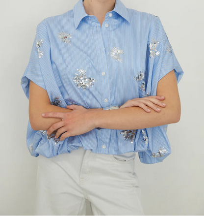 Blusa Lentejuelas Azul