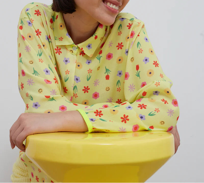 Camisa Amarilla Flores