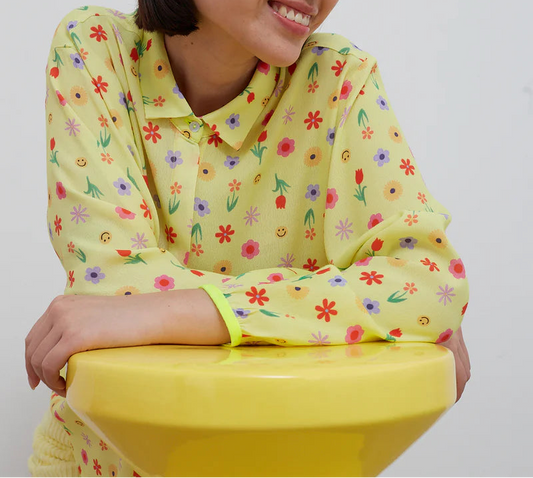 Camisa Amarilla Flores