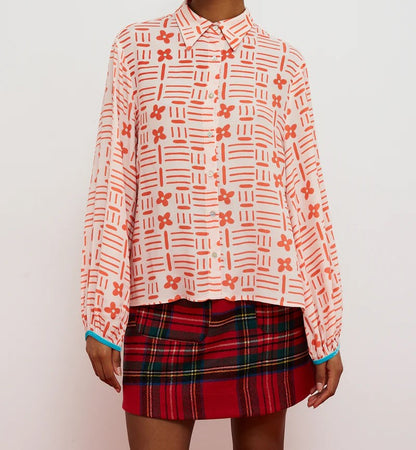 Camisa Flores Rojas