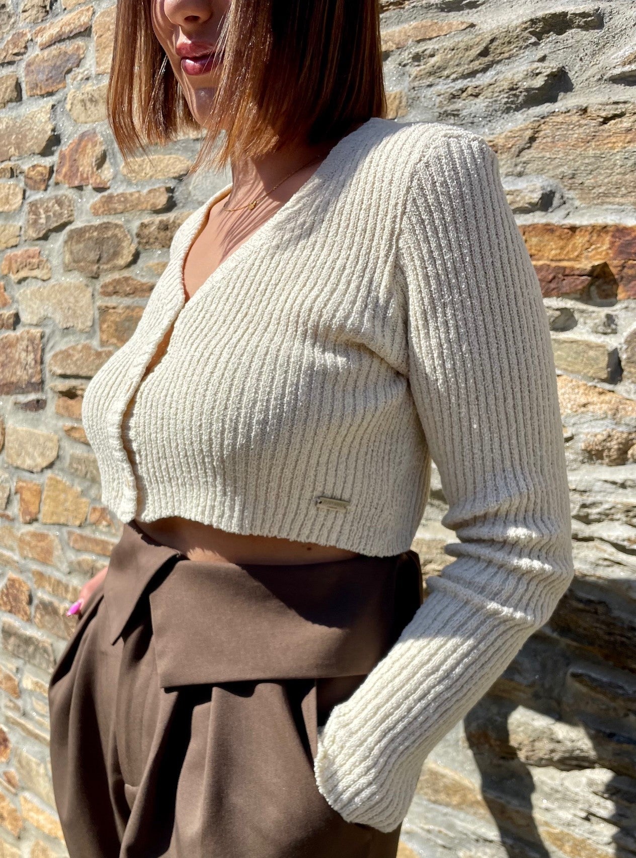 Cardigan_Beige_Corto_Maria_Pajaro_Imagen0