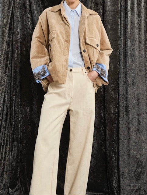 Chaqueta Beige con Strass