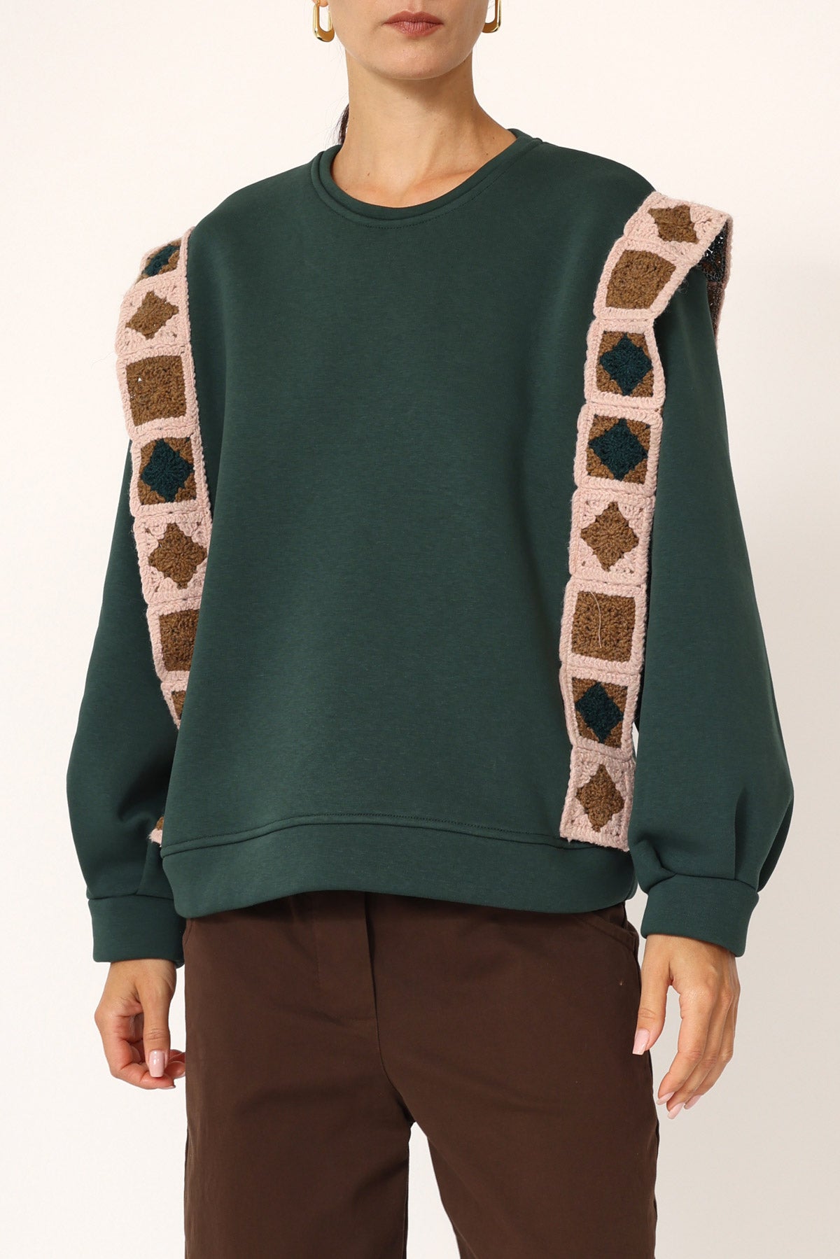 Sudadera Crochet Verde