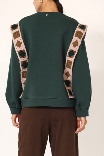 Sudadera Crochet Verde