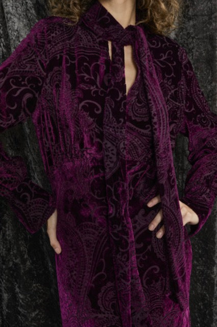 Vestido Terciopelo Púrpura Oscuro