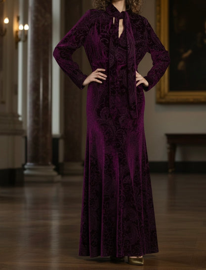 Vestido Terciopelo Púrpura Oscuro